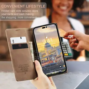 Caseme for Samsung Galaxy NOTE 10 Case Leather Magnetic Wall