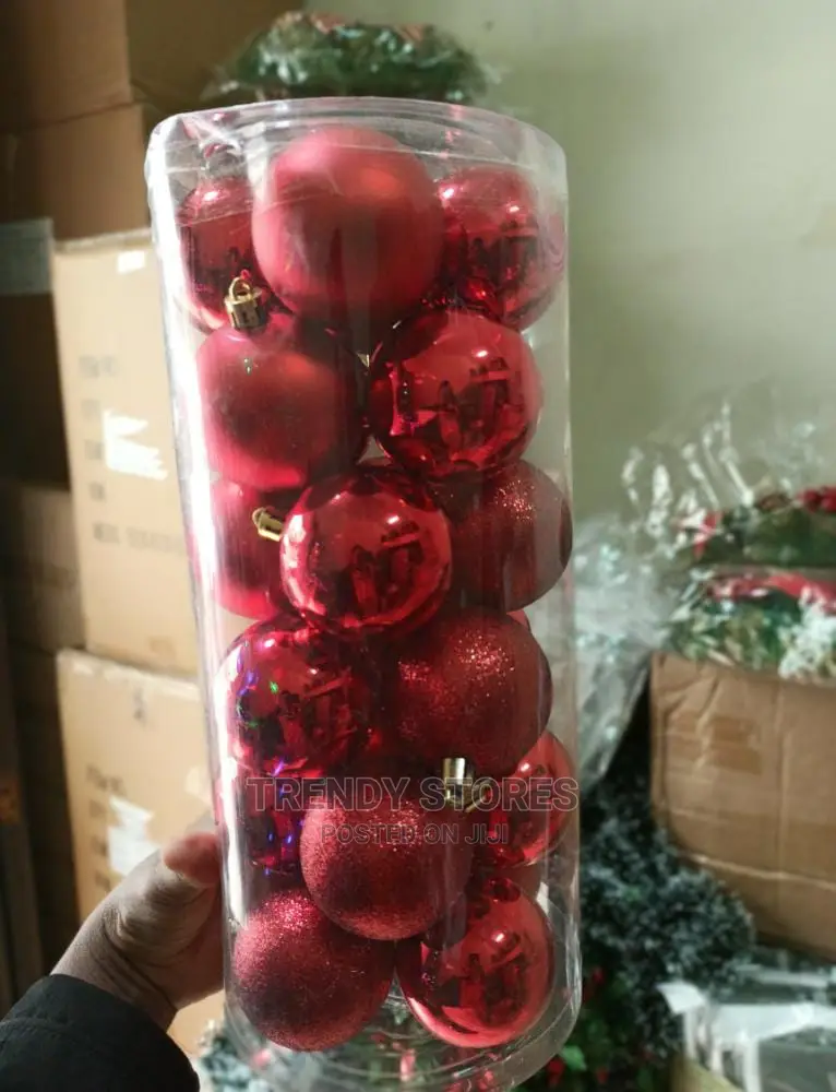 24pcs Red Christmas Decorating Balls