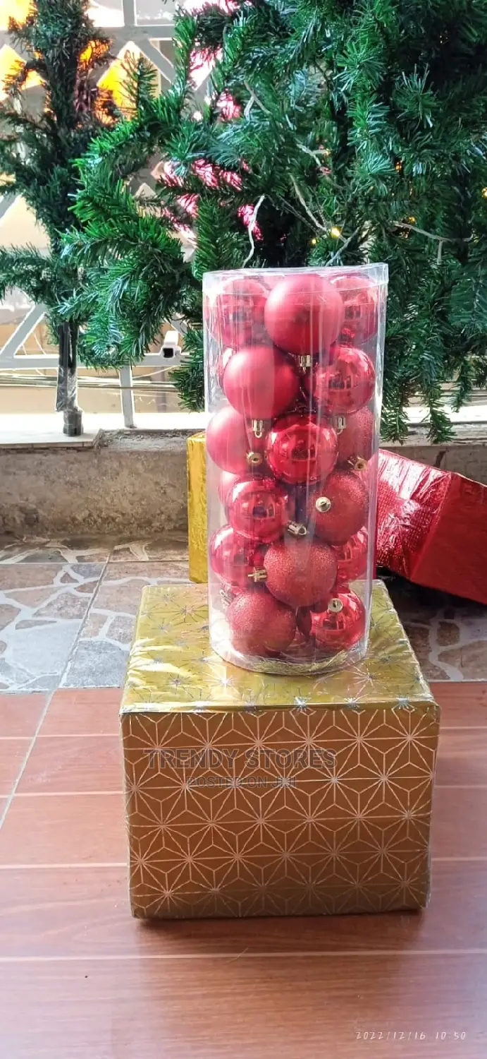 24pcs Red Christmas Decorating Balls