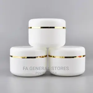 White Pet Jars With Strips