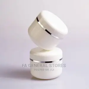 White Pet Jars With Strips