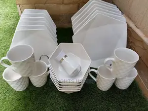 24pcs Hexagonal Shape Ceramic Merina Dinner Set