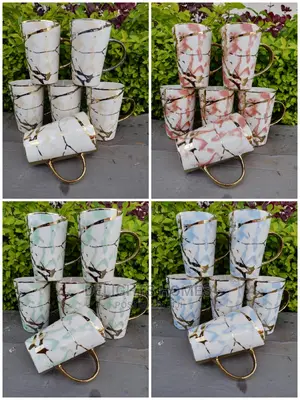 6pcs Golden Mugs
