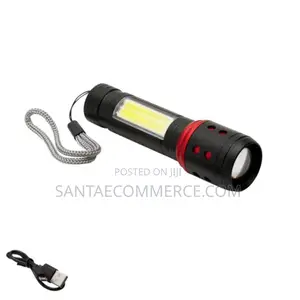 Rechargeable Portable LED Flashlight With COB Side Light