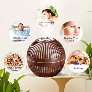 300ml Wood Grain Round Shape Air Humidifier