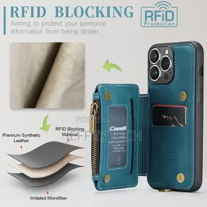 Caseme iPhone 14 Pro Max Leather Zipper Wallet Case With Wri