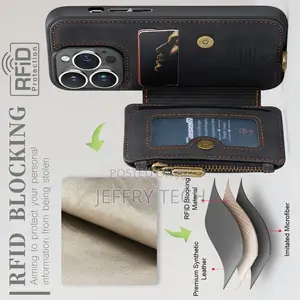 Caseme iPhone 14 Pro Leather Zipper Wallet Case With Wrist S