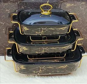 Ceramic Cheffing/Serving Dishes ,3 Pcs Per Set