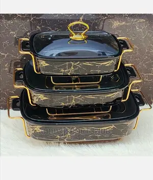 Ceramic Cheffing/Serving Dishes ,3 Pcs Per Set