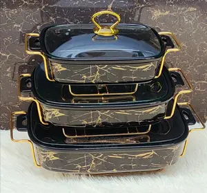 Ceramic Cheffing/Serving Dishes ,3 Pcs Per Set