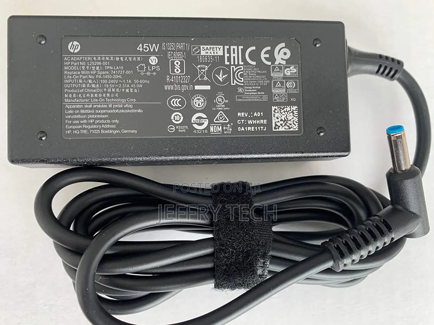 HP 45W Blue Tip AC Adapter for HP Pavilion 11 13 15;HP Elite