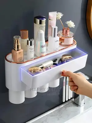 #Automatic Toothpaste Dispenser With Toothbrush Holder