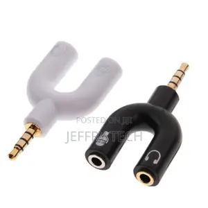 3.5mm Male to 2 Female Headphone Mic Audio Y Splitter Adapte
