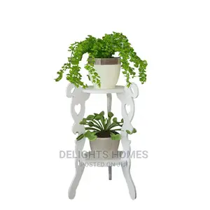 3 Legged 2 Layer White Decor Table