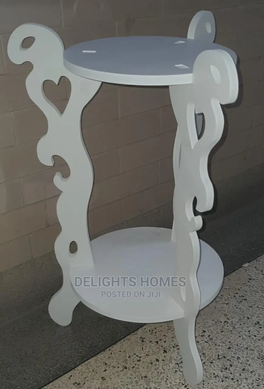 3 Legged 2 Layer White Decor Table