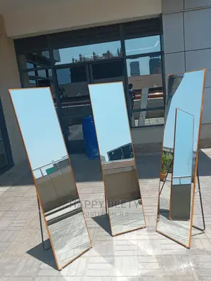 #Standing Mirror With Metallic Frame