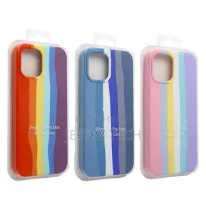 Case for iPhone 11 12 13 Pro Mini Max XR X Rainbow Silicon