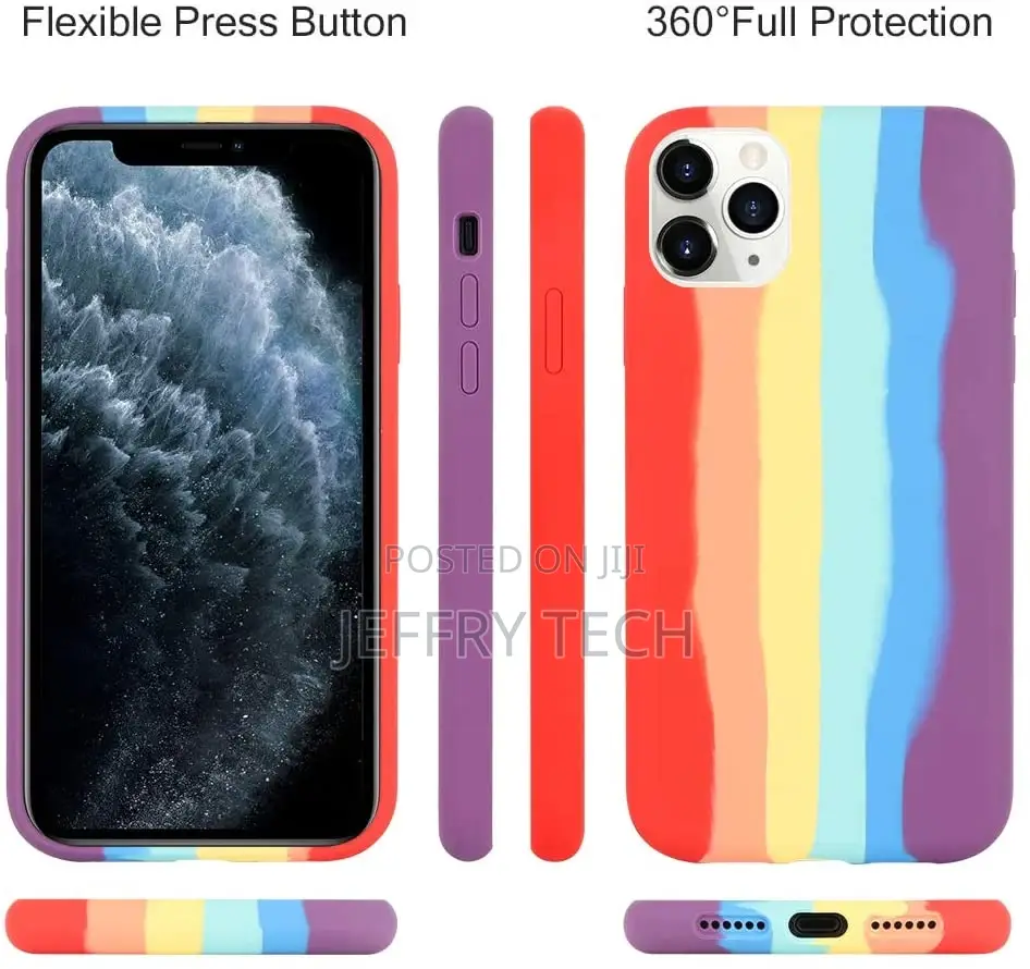 iPhone 11 Pro Max Case Rainbow Soft Flexible Silicone Gel Mi