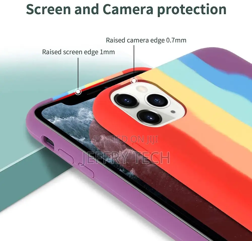 iPhone 11 Pro Max Case Rainbow Soft Flexible Silicone Gel Mi