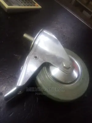 6"Pin Trolley Wheel, Grey With Brake