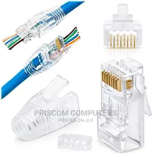 100X RJ45 Network LAN Cat6 Patch Cable Crimp Plug Gold-Plate