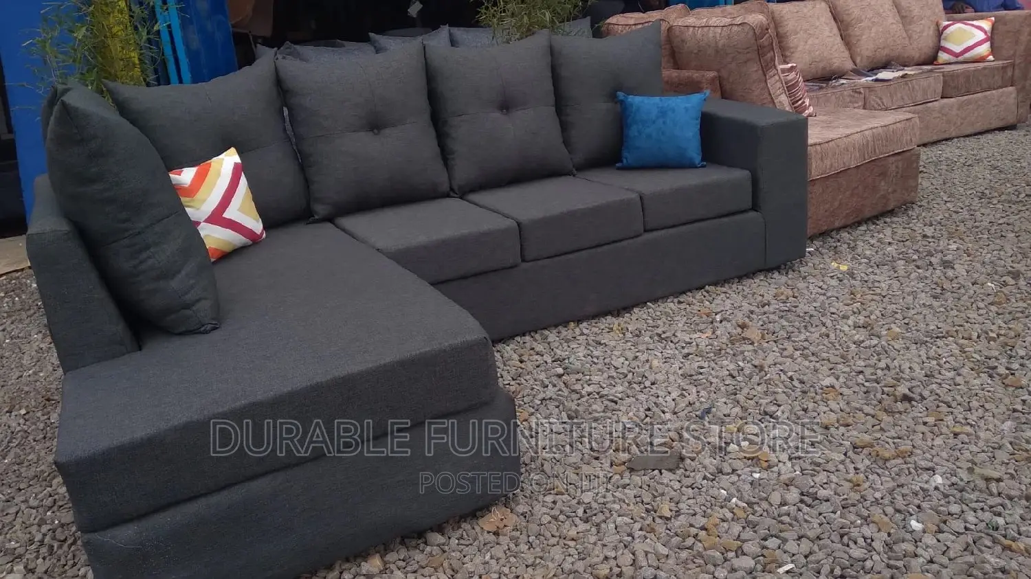 Coner Seat Sofa Dark Grey