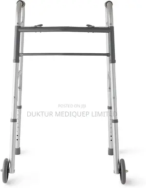 Standard Aluminum 2-button Folding Walker With Wheels