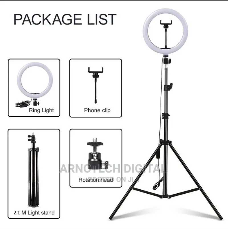 10" Ring Light With 2.1m Adjustable Tripod