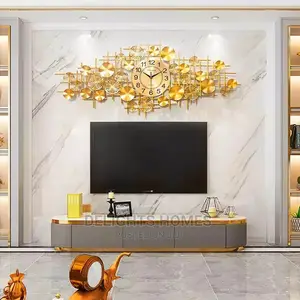 Wrought Iron Golden Wall Clock
