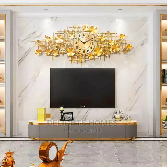 Wrought Iron Golden Wall Clock