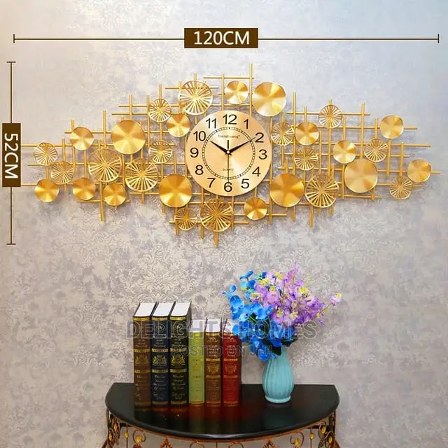 Wrought Iron Golden Wall Clock