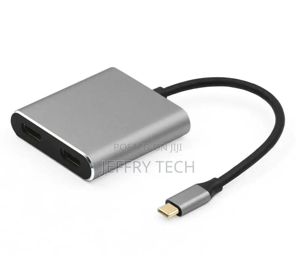 USB 3 Type C Male to 2x HDMI Video Out Split or Extend Di