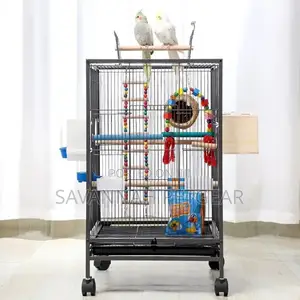 Bird Villa Play Top Bird Cage,With Food Box,Wheels, Nestbath
