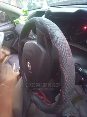 Black Unique Leather Stitch Steering Cover