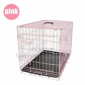 Pink Fold Carry Collapsible Indoors Dog Crate Kennel XL