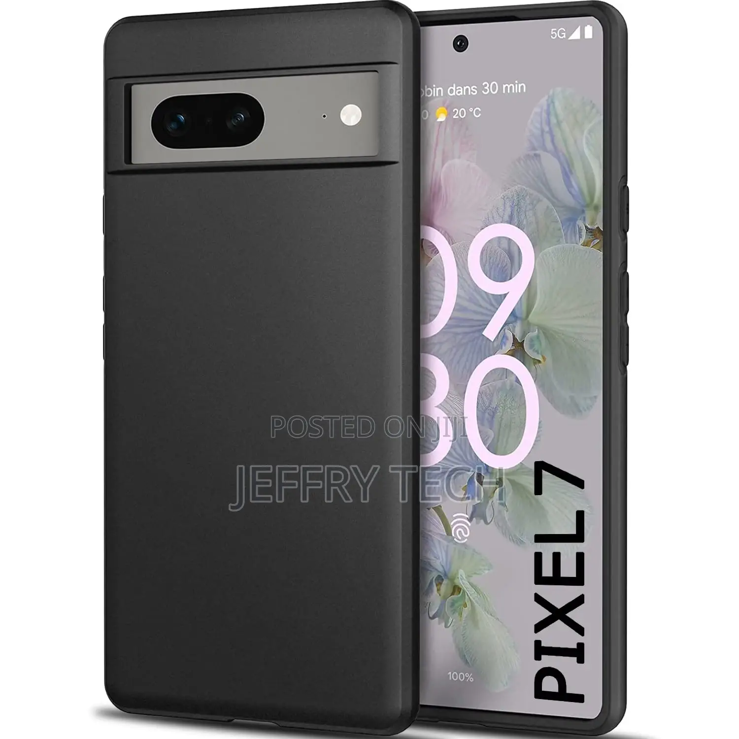 Soft Silicon Back Cover Case for Google Pixel 7 (Matte Black