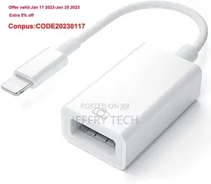 USB Female OTG Connector Adapter Cable for Apple iPhone Ipa