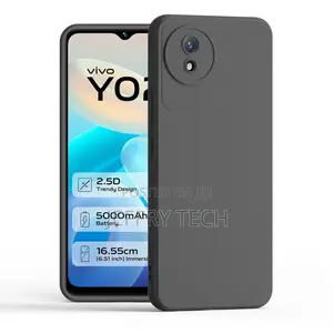 Soft Silicon Back Cover Case for Vivo Y02 - {Black}