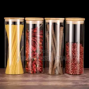2l Airtight Glass Food Storage Jars With Wooden Lids