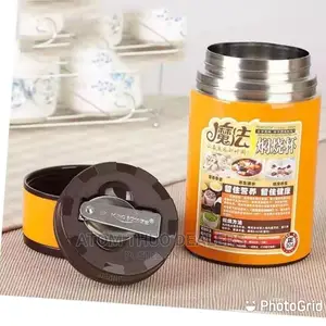 800ml Vacuum Stainless Steel Food Flask With Foldable Spoon.