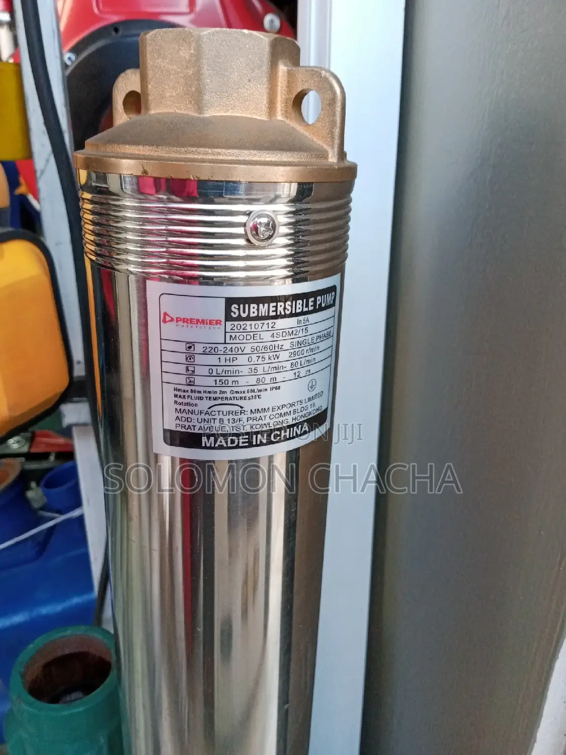 Premier 1hp Submersible Pump 150m Head