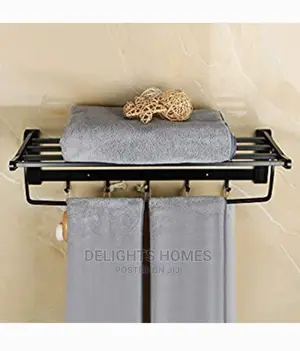 Black Metalic 55cm Bathroom Towels Rack