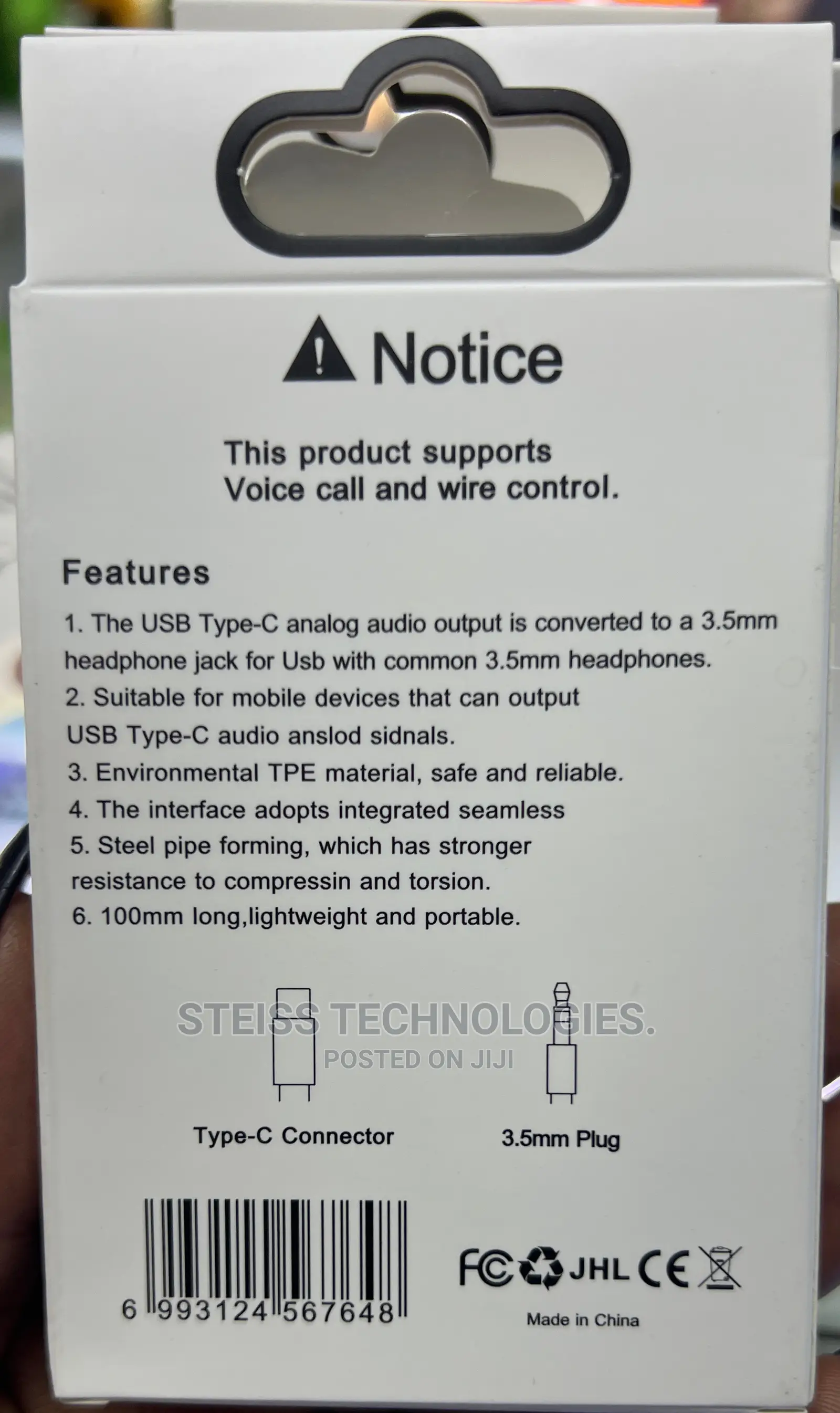 Type C to 3.5mm Aux Audio