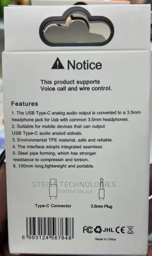 Type C to 3.5mm Aux Audio