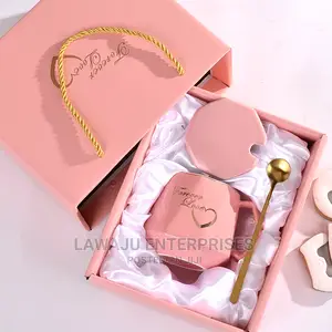 Valentines Diamond Shape Ceramic Cup Set Gift Box