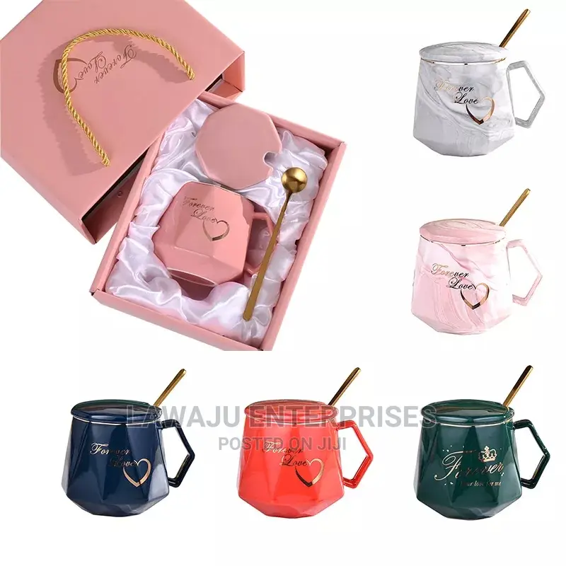 Valentines Cup, Lid, Spoon Bag Gift Set