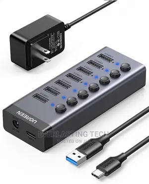 UGREEN 7-Port Powered USB 3.0 Hub US Power Adaptor