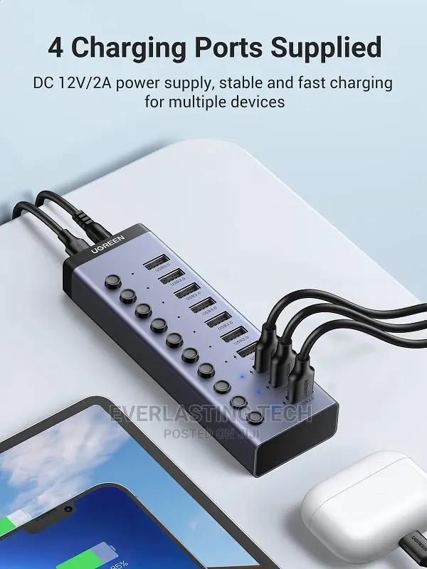 UGREEN Power Adaptor 7-Port Powered USB 3.0 Hub US