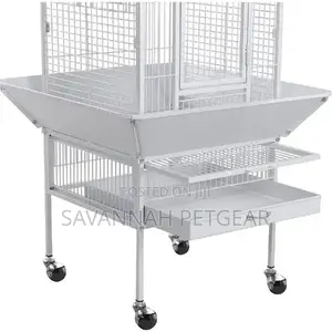 Rolling Metal Parrot Cage With Playtop