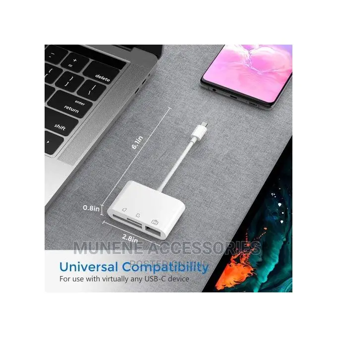 USB C Type C Micro SD TF Card Reader Adapter, 3 in 1 USB C